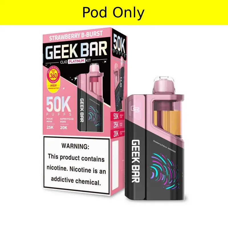 Strawberry B-Burst Geek Bar Clio Platinum 50K Pod EBCREATE Store Strawberry B-Burst Geek Bar Clio Platinum 50K Pod EBCREATE Store
