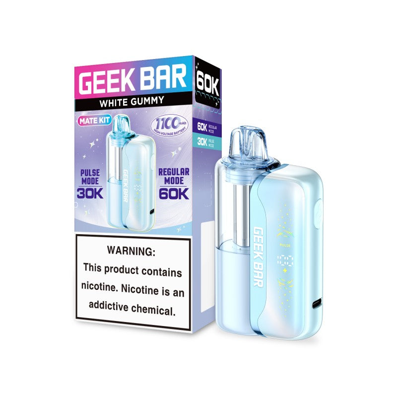 White Gummy Geek Bar Mate 60K Vape Kit EBCREATE Store White Gummy Geek Bar Mate 60K Vape Kit EBCREATE Store