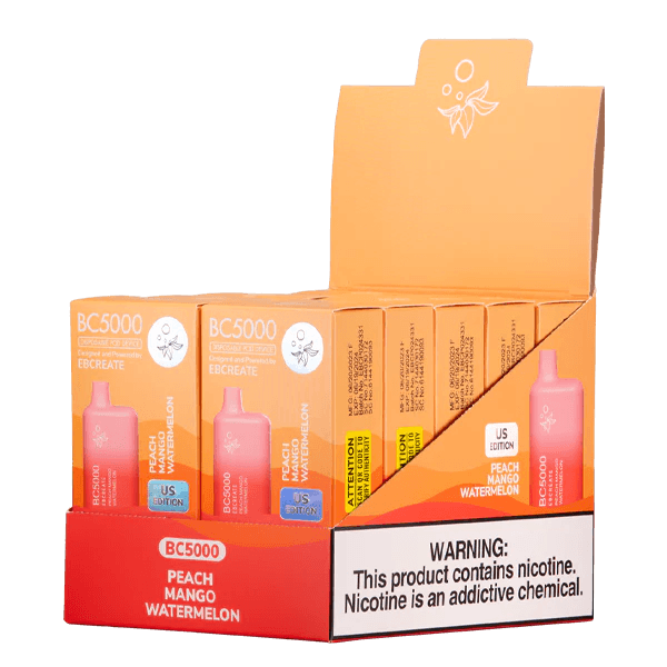 BC5000 Peach Mango Watermelon Disposable Vape | EBCREATE Store BC5000 Peach Mango Watermelon Disposable Vape | EBCREATE Store