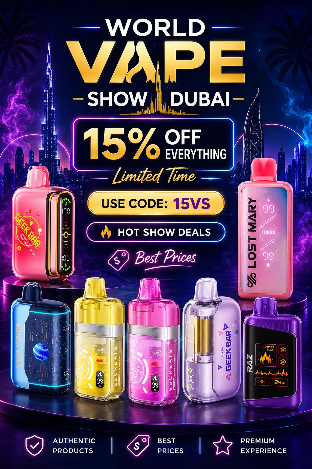 Celebrate the World Vape Show with 15% Off