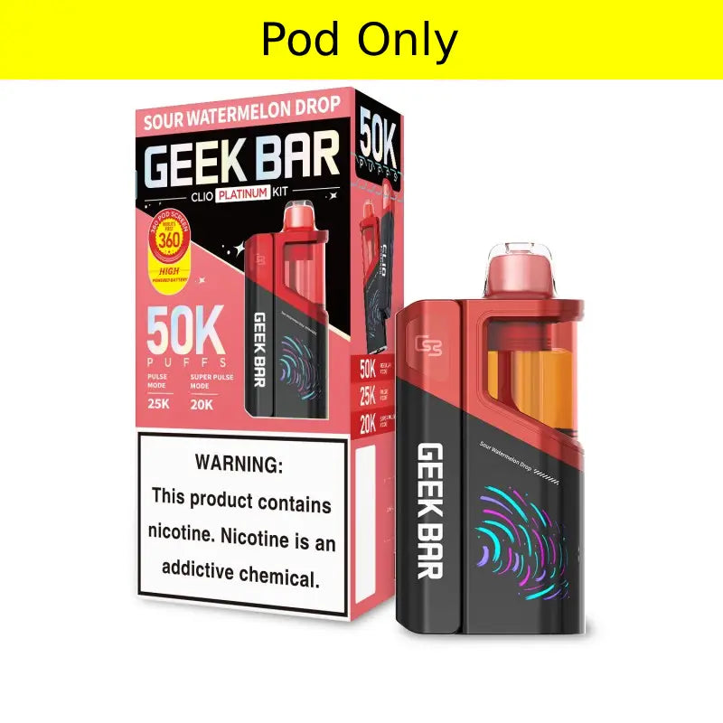 Sour Watermelon Drop Geek Bar Clio Platinum 50K Pod EBCREATE Store Sour Watermelon Drop Geek Bar Clio Platinum 50K Pod EBCREATE Store