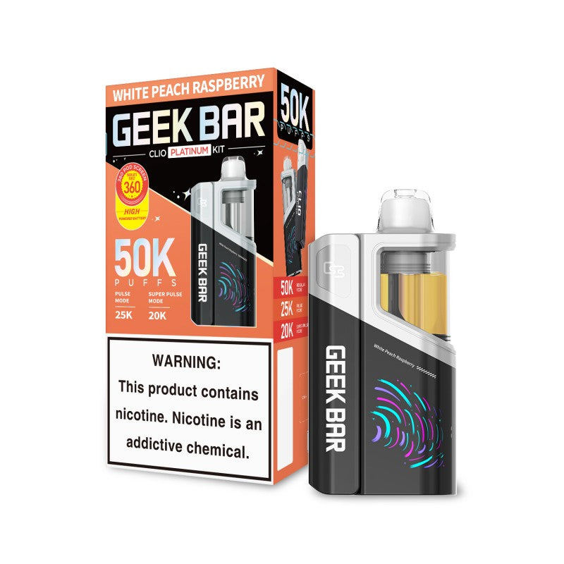 Geek Bar Clio Platinum 50K Kit - White Peach Raspberry