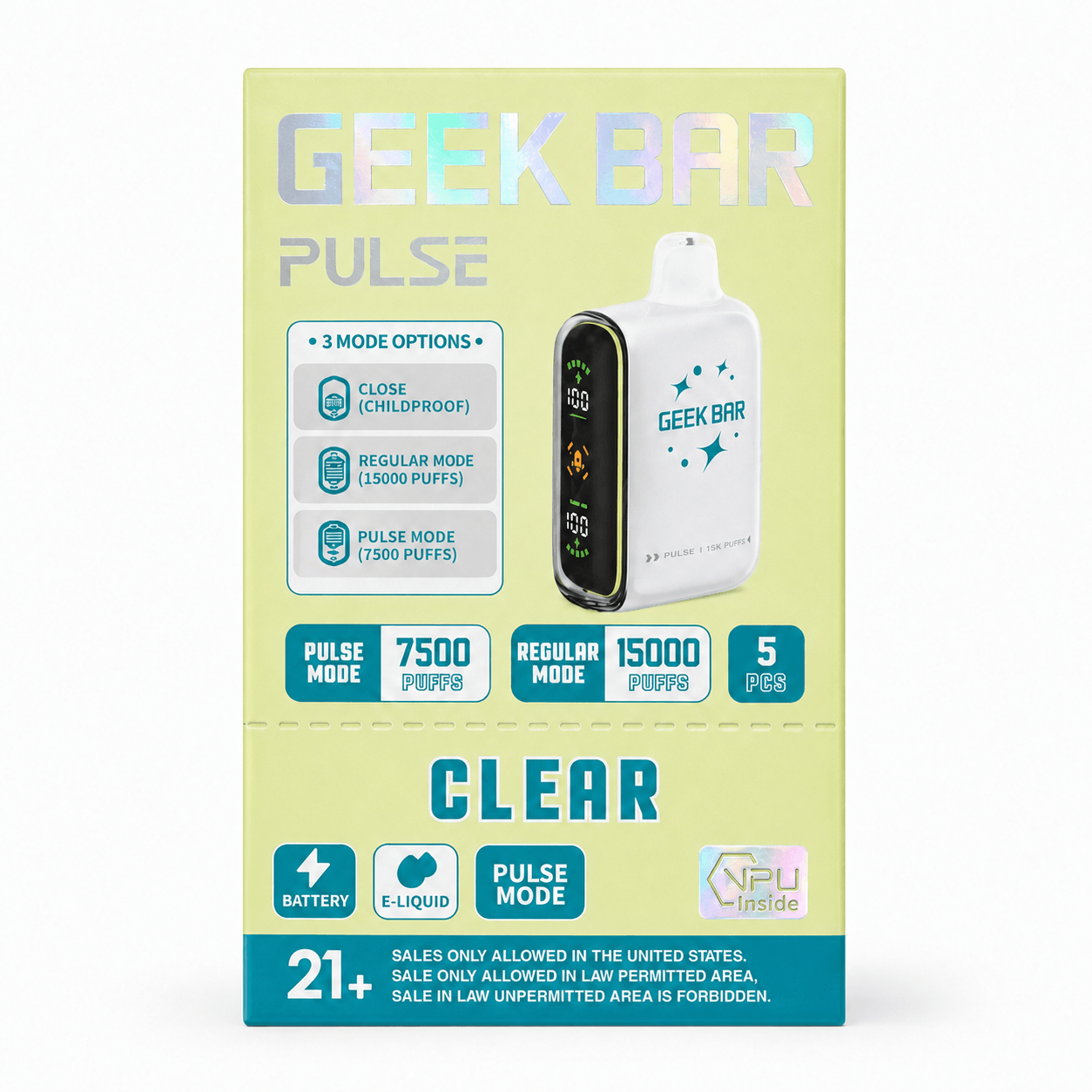 Geek Bar Pulse 15000 Clear Disposable Vape