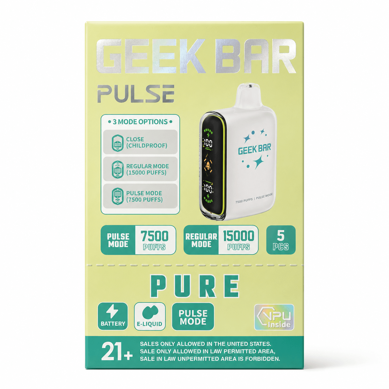 Geek Bar Pulse 15000 Pure Disposable Vape