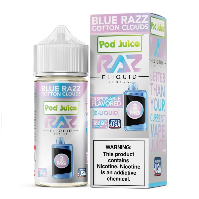 Blue Razz Cotton Cloudz RAZ LTX E-Liquid (100ml)