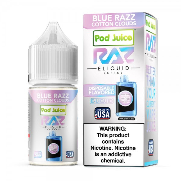 RAZ LTX Salt Nic E-Liquid (30ml) Blue Razz Cotton Cloudz