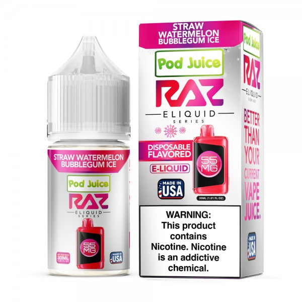 RAZ LTX Salt Nic E-Liquid (30ml) Straw Watermelon Bubblegum Ice