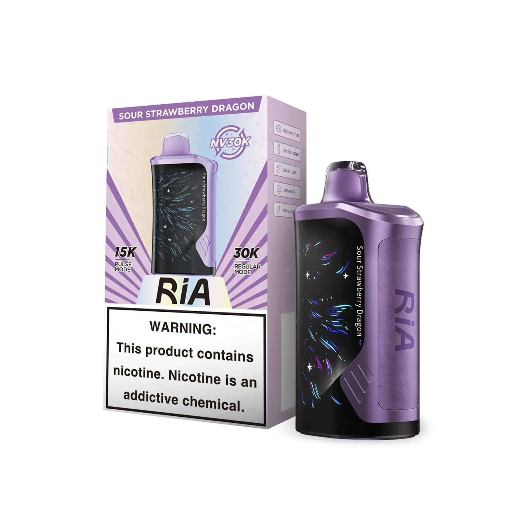 RIA NV30K Vape Sour Strawberry Dragon