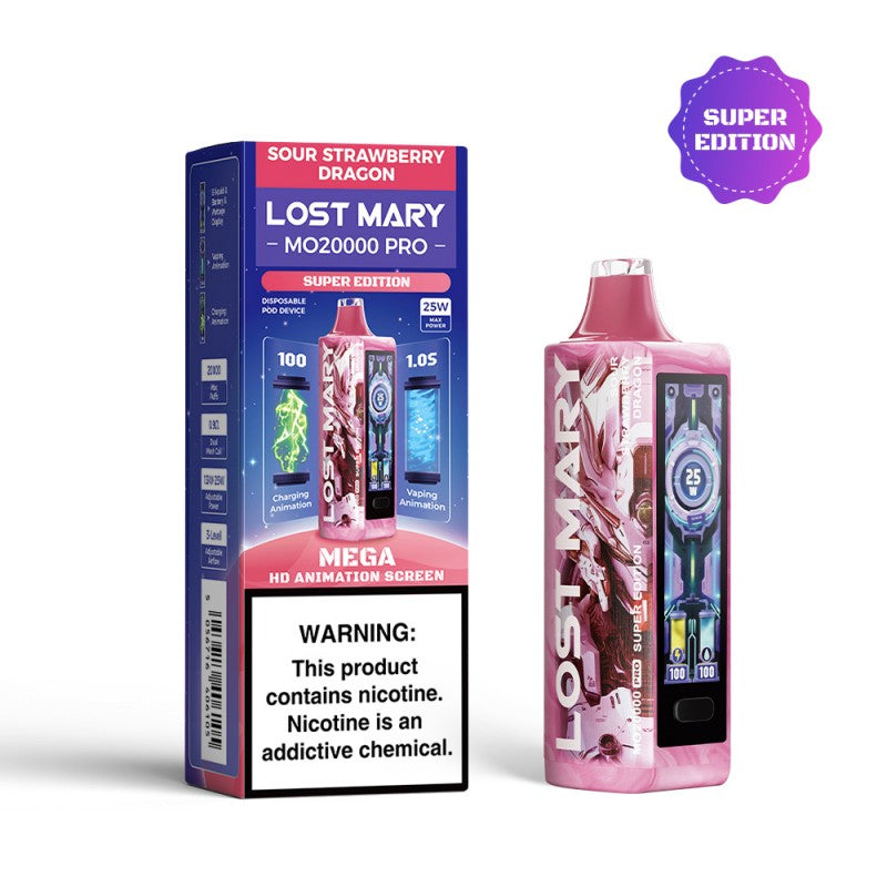 Sour Strawberry Dragon Lost Mary MO20000 Vape - EBCREATE Store