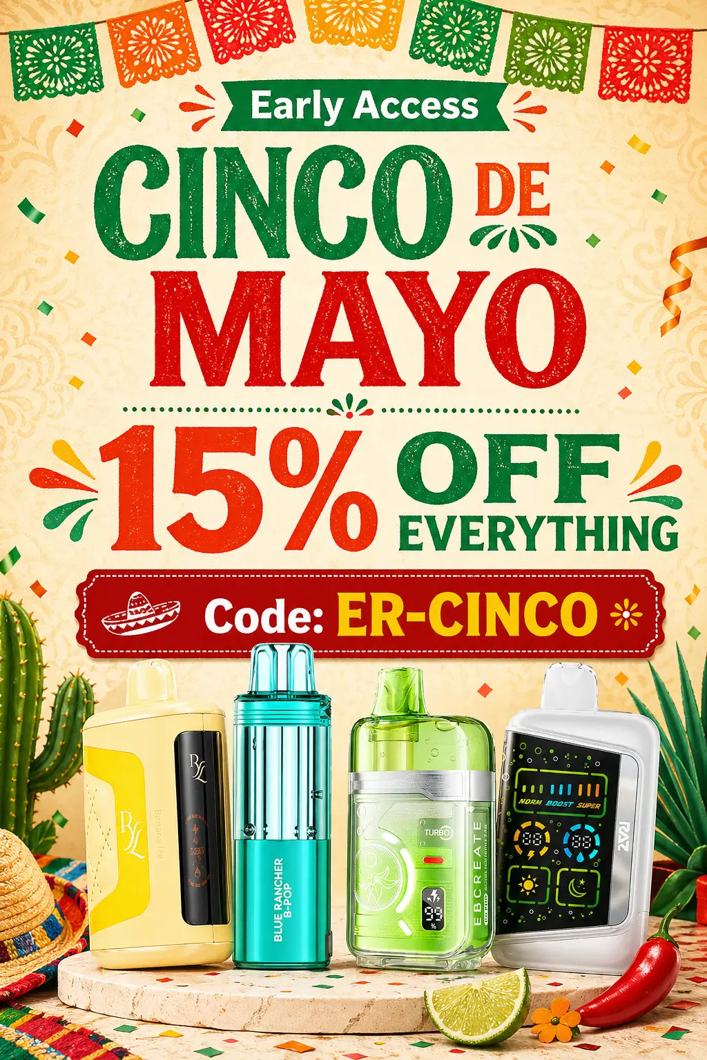 Ebcreate Store Early Access Cinco De-Mayo 15% off