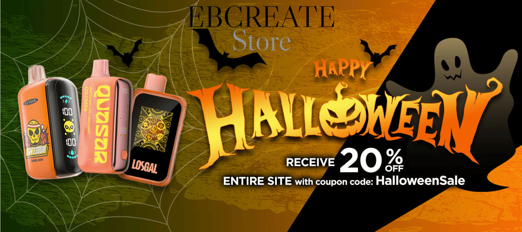 ebcreate store Vapes Halloween Sale Banner