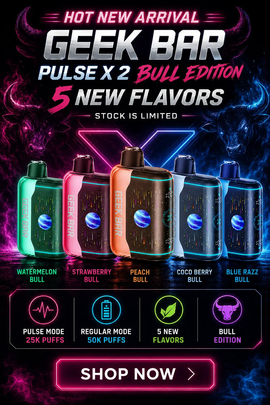 The New Geek Bar Pulse X2 Bull Edition