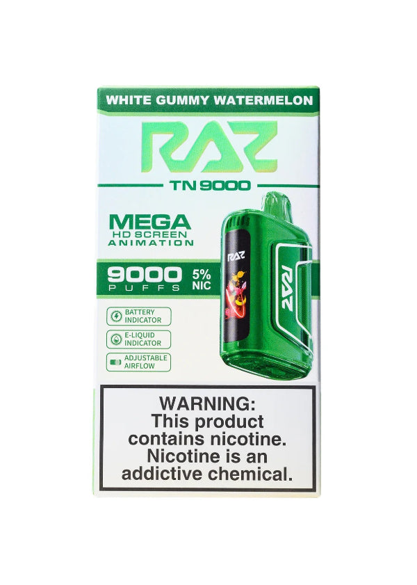 White Gummy Watermelon RAZ TN9000 Disposable Vape